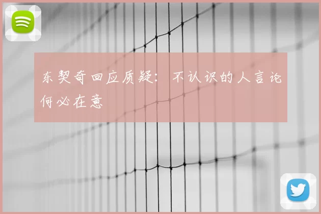 东契奇回应质疑：不认识的人言论何必在意